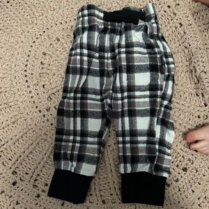 Little Bipsy Black and White Plaid Kids Pajama Bottoms